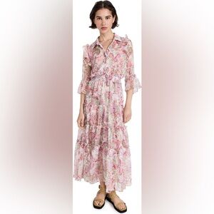 MISA LOS ANGELES Pamelina Chiffon Tiered Maxi Dress